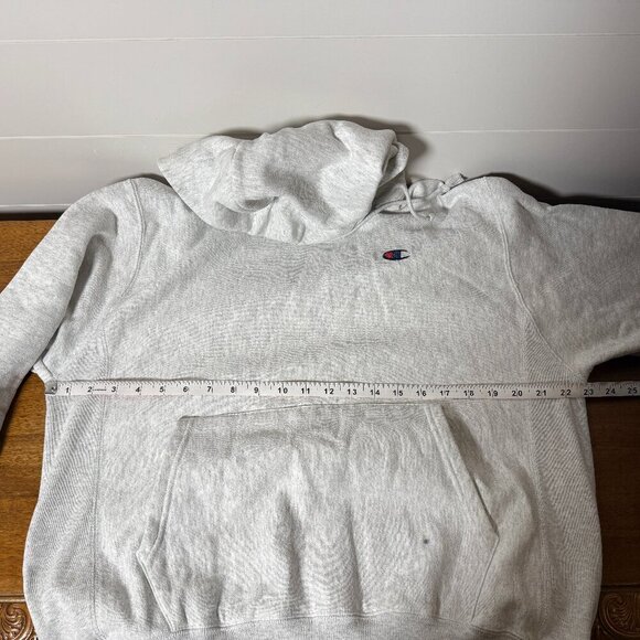 Champion Reverse Weave Hoodie Size M Light Gray Vintage - Picture 10 of 10